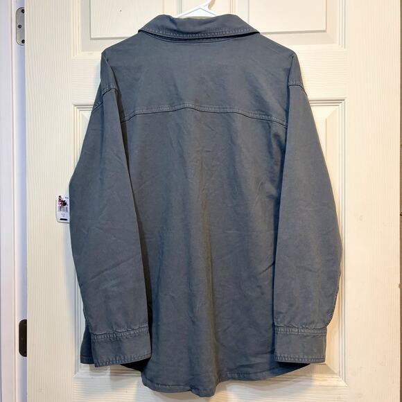 Stitch Fix Gray Shacket Utility Jacket Womens XL Button Front Pockets NWOT - Picture 2 of 4